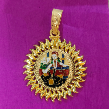 916 Gold Shakti ma mina pendant by Saurabh Aricutting
